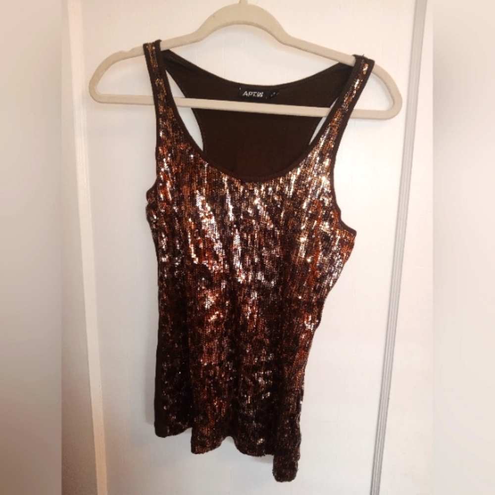 Apt. 9 Women's Sequin Leopard Print Tank Top Sz. M